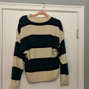 Striped Cream and Black Sweater